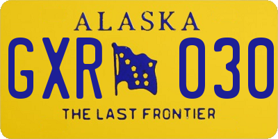 AK license plate GXR030