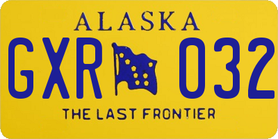 AK license plate GXR032