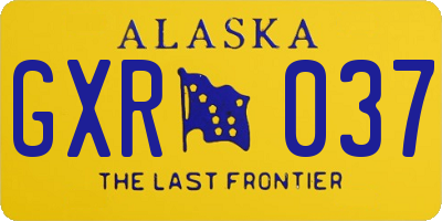 AK license plate GXR037
