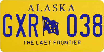 AK license plate GXR038