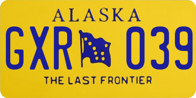 AK license plate GXR039