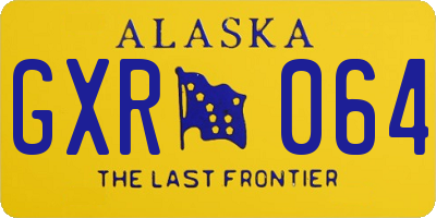 AK license plate GXR064