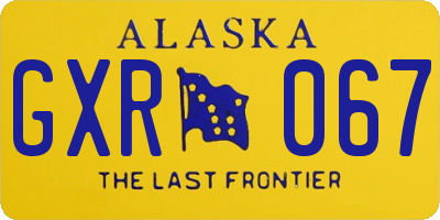 AK license plate GXR067