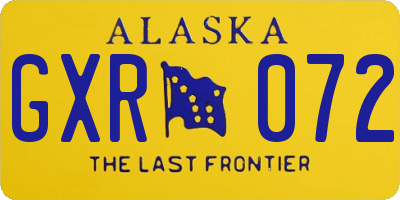 AK license plate GXR072