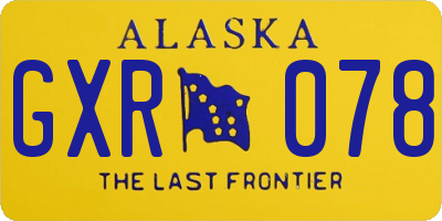 AK license plate GXR078
