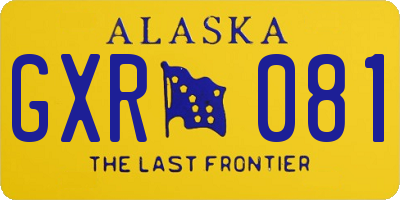 AK license plate GXR081