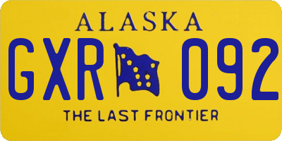 AK license plate GXR092
