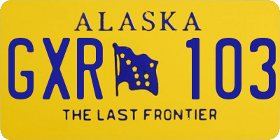 AK license plate GXR103