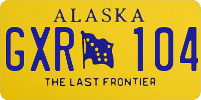 AK license plate GXR104