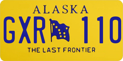 AK license plate GXR110