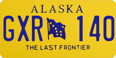AK license plate GXR140
