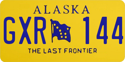 AK license plate GXR144