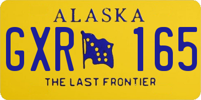 AK license plate GXR165