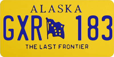 AK license plate GXR183