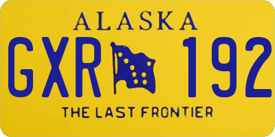AK license plate GXR192