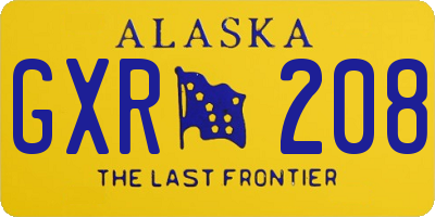 AK license plate GXR208