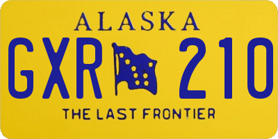 AK license plate GXR210