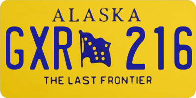 AK license plate GXR216