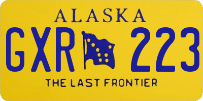 AK license plate GXR223