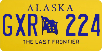 AK license plate GXR224