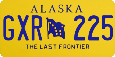 AK license plate GXR225