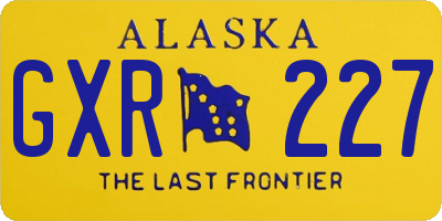 AK license plate GXR227