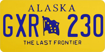 AK license plate GXR230