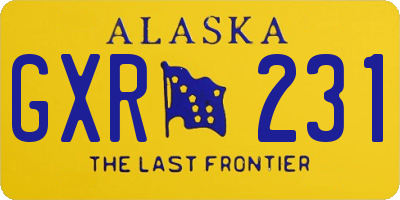 AK license plate GXR231