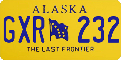 AK license plate GXR232