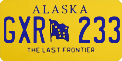 AK license plate GXR233