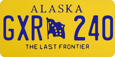 AK license plate GXR240