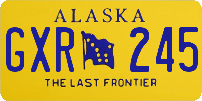 AK license plate GXR245