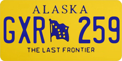 AK license plate GXR259