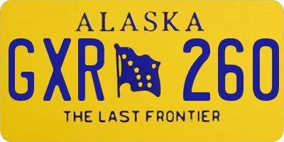AK license plate GXR260