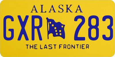 AK license plate GXR283