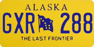 AK license plate GXR288