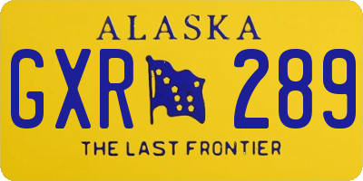 AK license plate GXR289