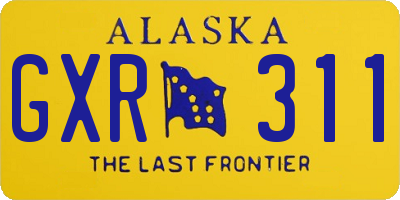 AK license plate GXR311