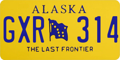 AK license plate GXR314