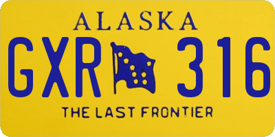 AK license plate GXR316