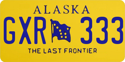 AK license plate GXR333