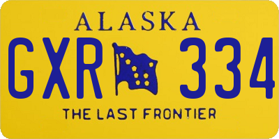 AK license plate GXR334