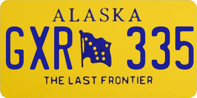 AK license plate GXR335