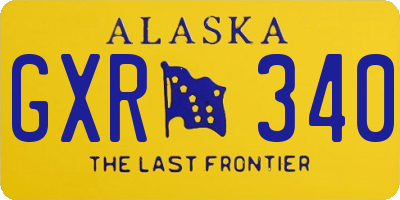 AK license plate GXR340