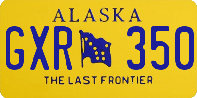 AK license plate GXR350