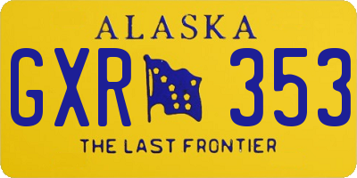 AK license plate GXR353