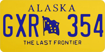 AK license plate GXR354