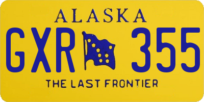 AK license plate GXR355