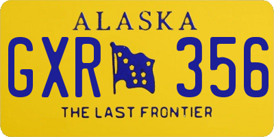 AK license plate GXR356