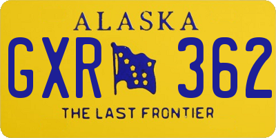 AK license plate GXR362